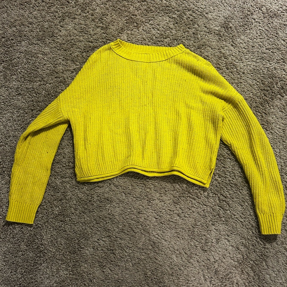 Yellow cropped sweater
